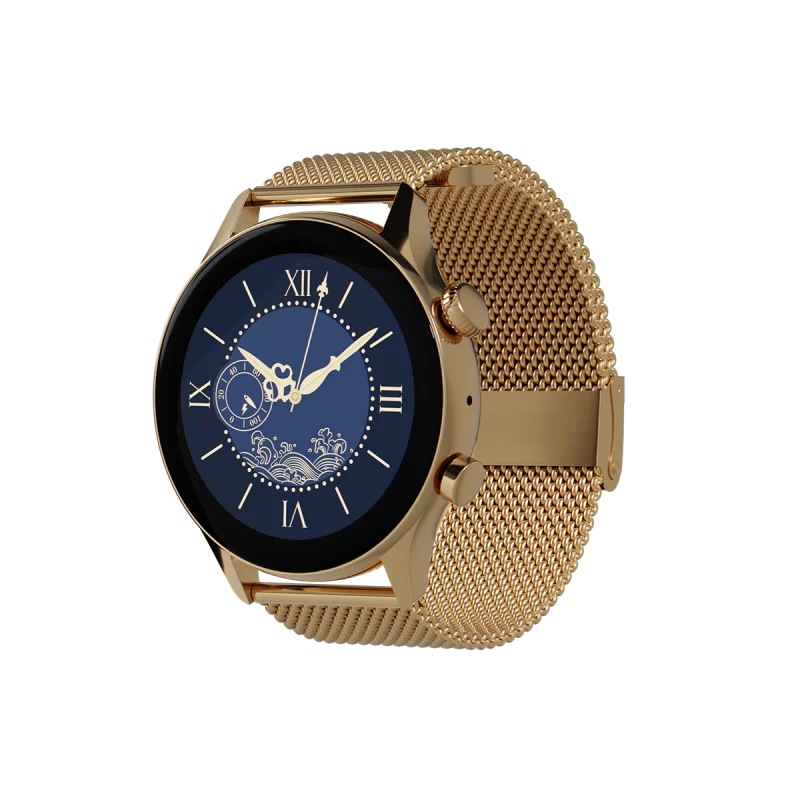 ORYX Gleam4 smart watch Amoled Gold Mesh Gold