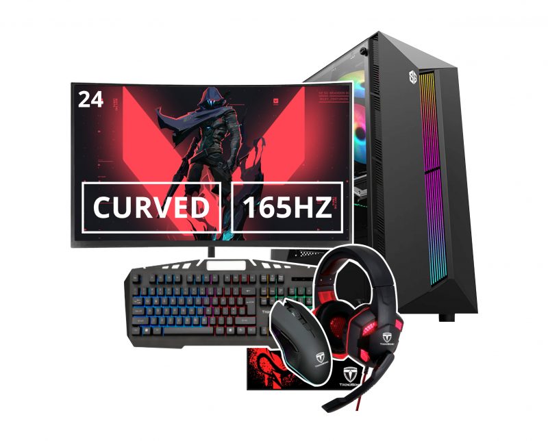 SETUP COMPLET SG-LINES FRGB NOIR AMD RYZEN 5 3600 GTX 1650 16GB RAM 256GB SSD PSU 550W + Hybrok SPARK HS24CUF + PACK GAMER TRENDSONIC PACK 4 EN 1