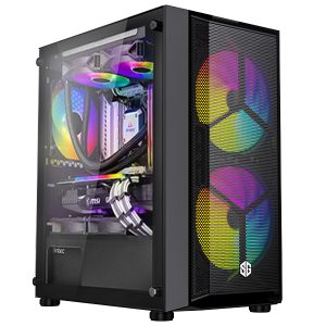 PC GAMER SG DUOMESH MINI RGB AMD Ryzen 5 5500 RADEON RX 580 16GB RAM 512GB SSD PSU 750W