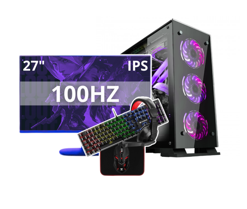 SETUP COMPLET CONFIG PC HYBROK SHADOW ARGB AMD Ryzen 7 3700X RX 580 8GB AIRCOOLER SG T400-5 16GB 240GB SSD PSU 550W + MONITEUR ASROCK CL27FF 100HZ + PACK GAMER Hybrok HPG200