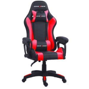 Chaise Gamer DxRacer Rouge Noire RGB avec Repose Pieds