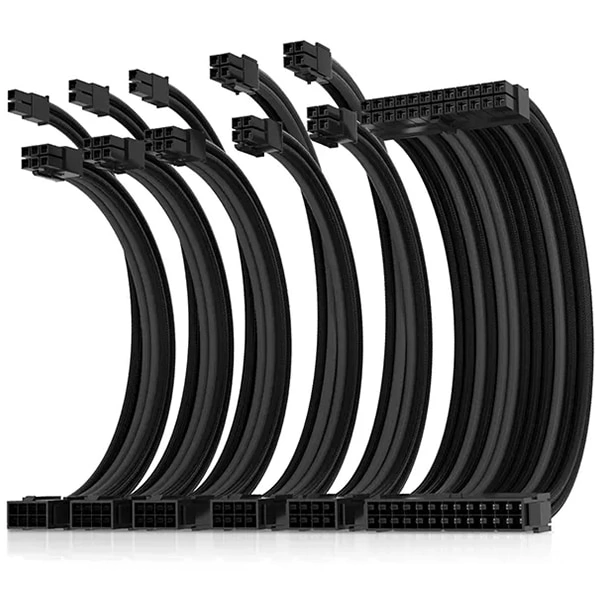 Asiahorse Câble d’alimentation 18AWG 6Kit Noir/Gris