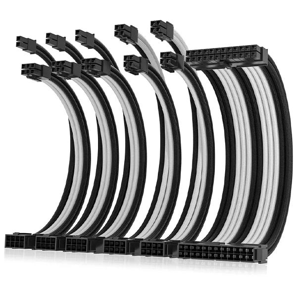 Asiahorse Câble d’alimentation 18AWG 6Kit Noir/Blanc