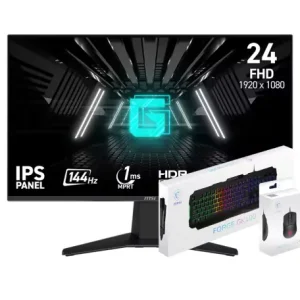 MONITEUR MSI 24″ G242L E14 IPS 144Hz 1ms + PACK GAMER GK100 + GM100