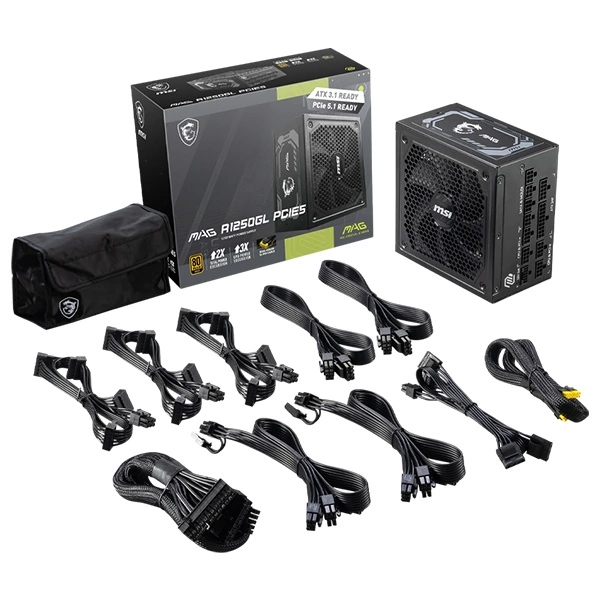 MSI MAG A1250GL 1250W 80Plus Gold PCIE5 – Image 4