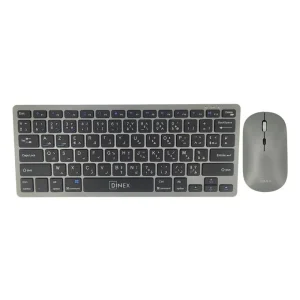 DINEX BK1000 PACK CLAVIER SOURIS SANS FIL  2.4 Ghz et Bluetooth Gris