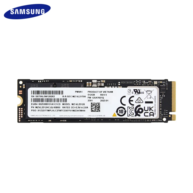 SSD Samsung PM9A1 M.2 NVMe 512GB GEN4 6,900 MB/s (SANS EMBALLAGE)