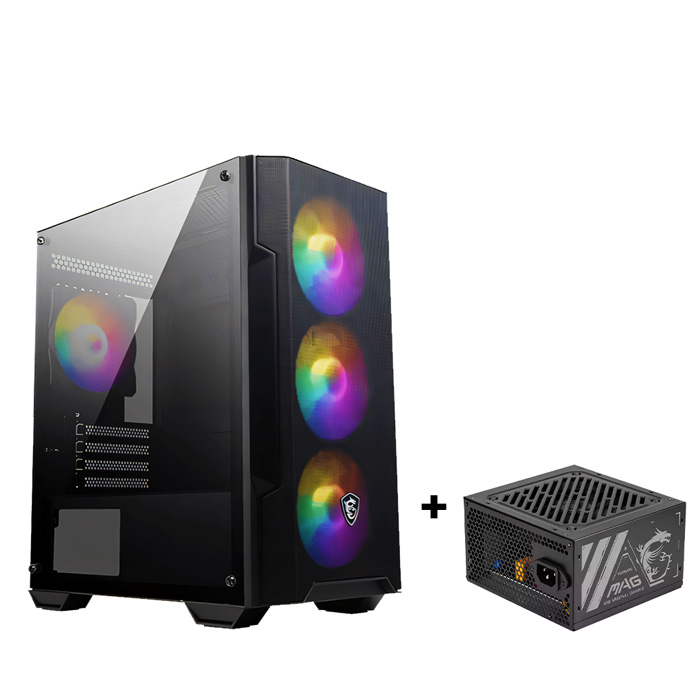 MSI MAG Forge M100A + Alimentation MSI MAG A500DN Combo