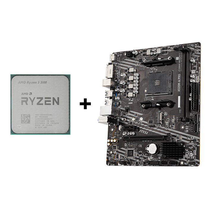 MSI A520M-A PRO + RYZEN 3 3100 TRAY Combo