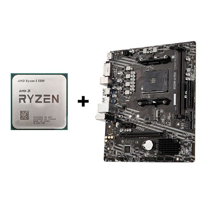 MSI A520M-A PRO + RYZEN 5 5500 TRAY Combo