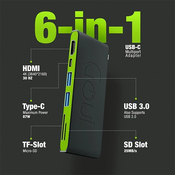 Goui Hubi Adaptateur Multiport USB-C 6-en-1 – Image 2