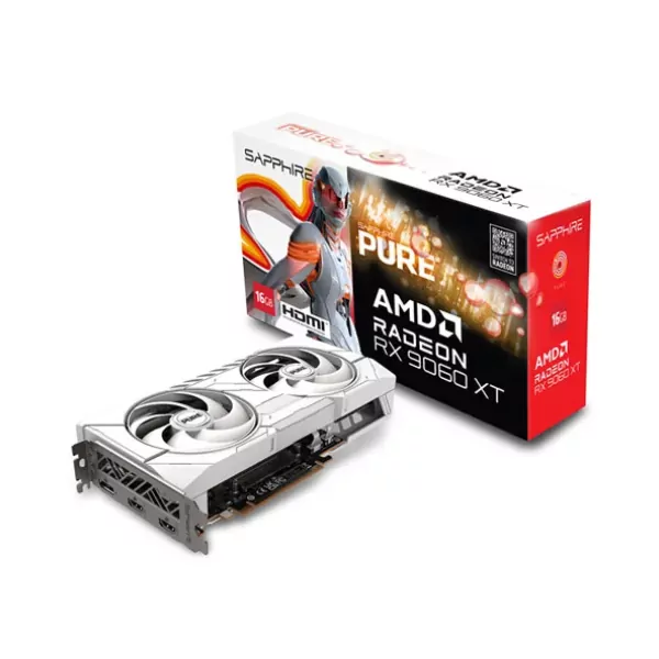 Sapphire RX 9060 XT PURE 16GB OC Blanc